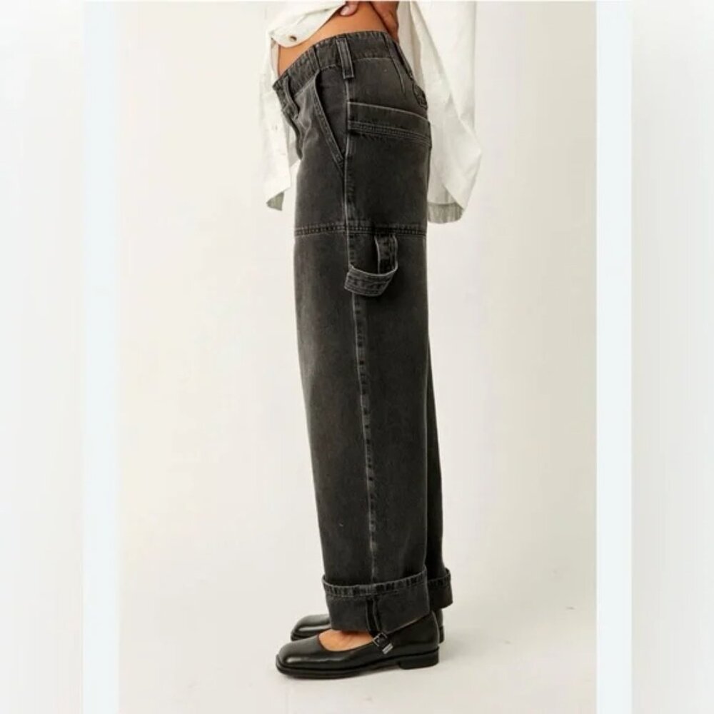 060 Free People We The Free Major Leagues Mid-Rise Cuffed Jeans Size 25